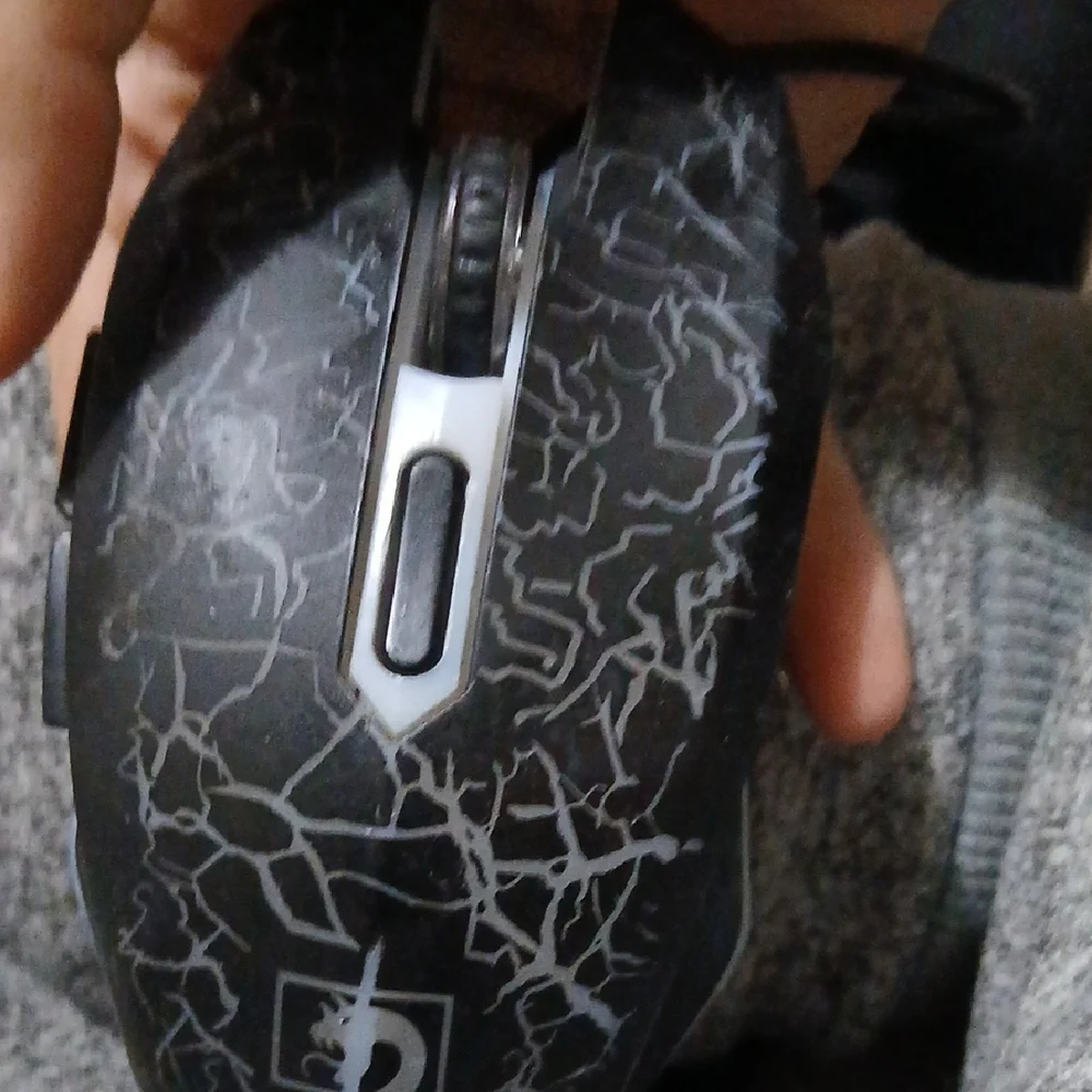 Black Gaming Mouse with White Accents